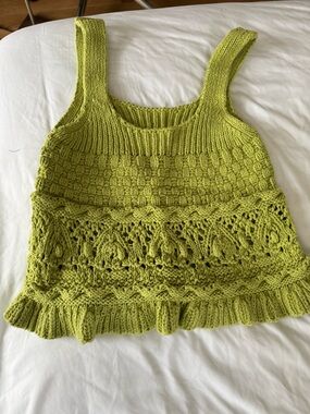 Zara Lime Green Knit Tank Sweater